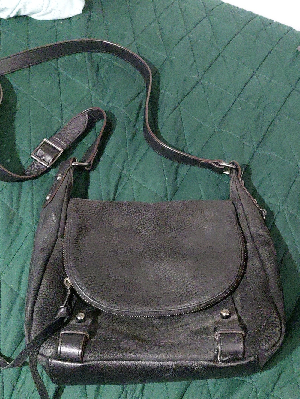 Suede And Leather Crossbody Bag in Black - Aimee Kestenberg
